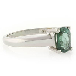 Mined Green Tourmaline Ring in Sterling Silver