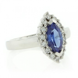 Silver Marquise Cut Tanzanite Ring