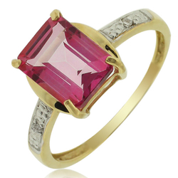 10K Yellow Gold Natural Pink Topaz Ring