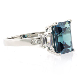 Alexandrite 14k Gold Blue to Green Color Change Emerald Cut Ring