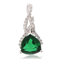 Emerald Sterling Silver Necklace