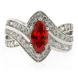 Marquise Cut Fire Opal Ring