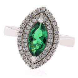 Marquise Cut Emerald Silver 925 Ring