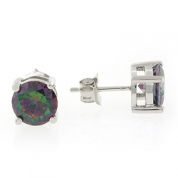 Silver Mystic Topaz Stud Earrings