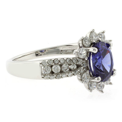 Oval Cut Tanzanite Silver Ring