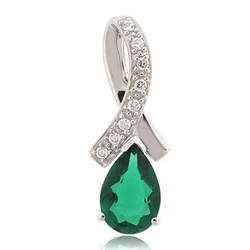 Emerald Slide Silver Pendant