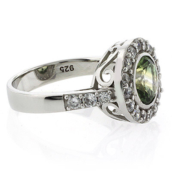 Round Cut Tourmaline Watermelon Ring