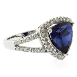 Trillion Cut Big Sapphire Ring