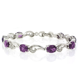 Purple to Pink Color Change Silver Bracelet