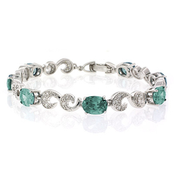 Oval Cut Alexandrite Bracelet Silver