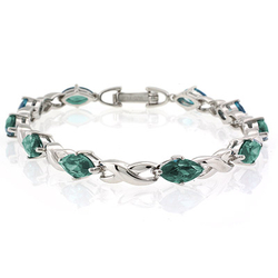 Marquise Cut Alexandrite Silver Bracelet