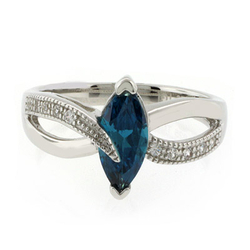 Marquise Cut  Alexandrite Sterling Silver Ring