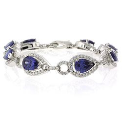 Pear Cut Tanzanite Silver Amazing Quality Bracelet