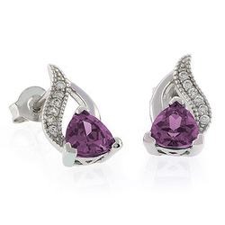 Alexandrite Color Change Post Back Silver Earrings