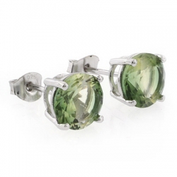 Round Cut Tourmaline Stud Earrings