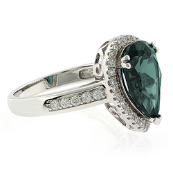 Pear Cut High Quality Alexandrite Silver Ring