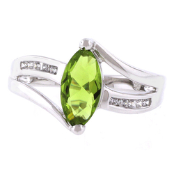 Marquise Cut Peridot Ring