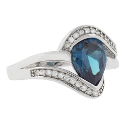 Pear Cut Alexandrite Silver 925 Ring