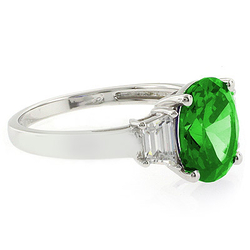 Peridot Sterling Silver Oval Cut Gemstone Ring