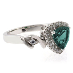 Alexandrite Stone Silver Ring Trillion Cut Color Changing Stone