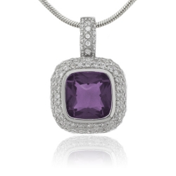 Cushion Cut Color Change Corundum Alexandrite Pendant