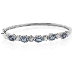 Alexandrite Color Change Silver Bangle