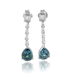 Alexandrite Color Change Dangling Silver Earrings