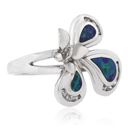 Australian Opal Butterfly Sterling Silver Ring