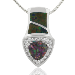 Mystic Topaz and Australian Opal Silver Pendant