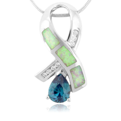 Australian Opal And Alexandrite Silver Pendant
