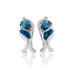 Australian Opal with Alexandrite Earrings