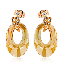 Beautiful Swarovski Elements 18K Yellow Gold Plated Earrings