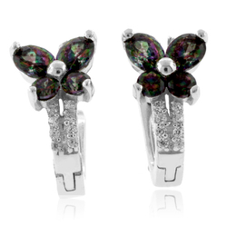 Beautiful Mystic Topaz Silver Earrings