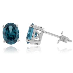 Blue To Green Alexandrite .925 Silver Earrings