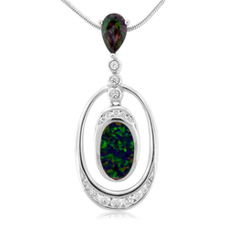 Dangling Mystic Topaz Sterling Silver Pendant