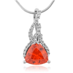 Fire Opal Sterling Silver Necklace