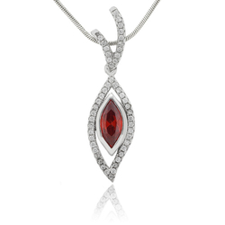 Fire Opal Gemstone Silver Pendant