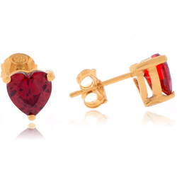 Heart Cut Fire Opal Gold Plated Earrings