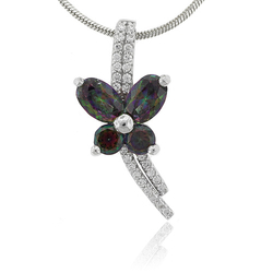 Butterfly Fire Mystic Topaz 925 Silver Pendant