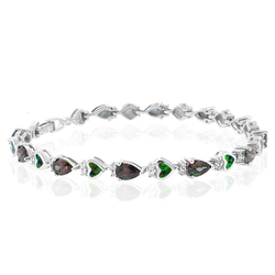 Opal And Mystic Topaz Fashion Silver Bracelet