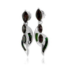 Opal with Mystic Topaz Silver Earrings