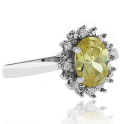 Oval Cut Citrine Silver Ring