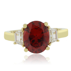 Oval Cut Mexican Fire Cherry Opal Silver Gold Plated Ring