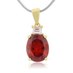 Fire Opal Oval Cut Stone Sterling Silver Gold Plated Pendant