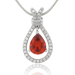 Cherry Opal Silver Pendant