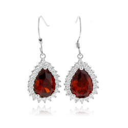 Pear Cut Fire Opal Earrings