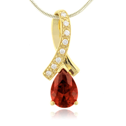 Pear Cut Fire Opal Gold Plated Silver Pendant