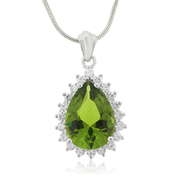 Big Pear Cut Peridot Pendant