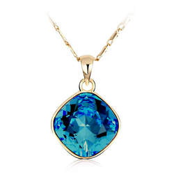 Royal Blue Swarovski Elements 18K Yellow Gold Plated Necklace