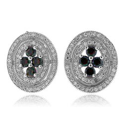 Sterling Silver Micro Pave Mystic Topaz Earrings